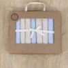 Bebek Mavi Ağız Silme Mendili Hastane Çıkışı Natural % 100 Pamuk Kumaş 7 li  STL7134