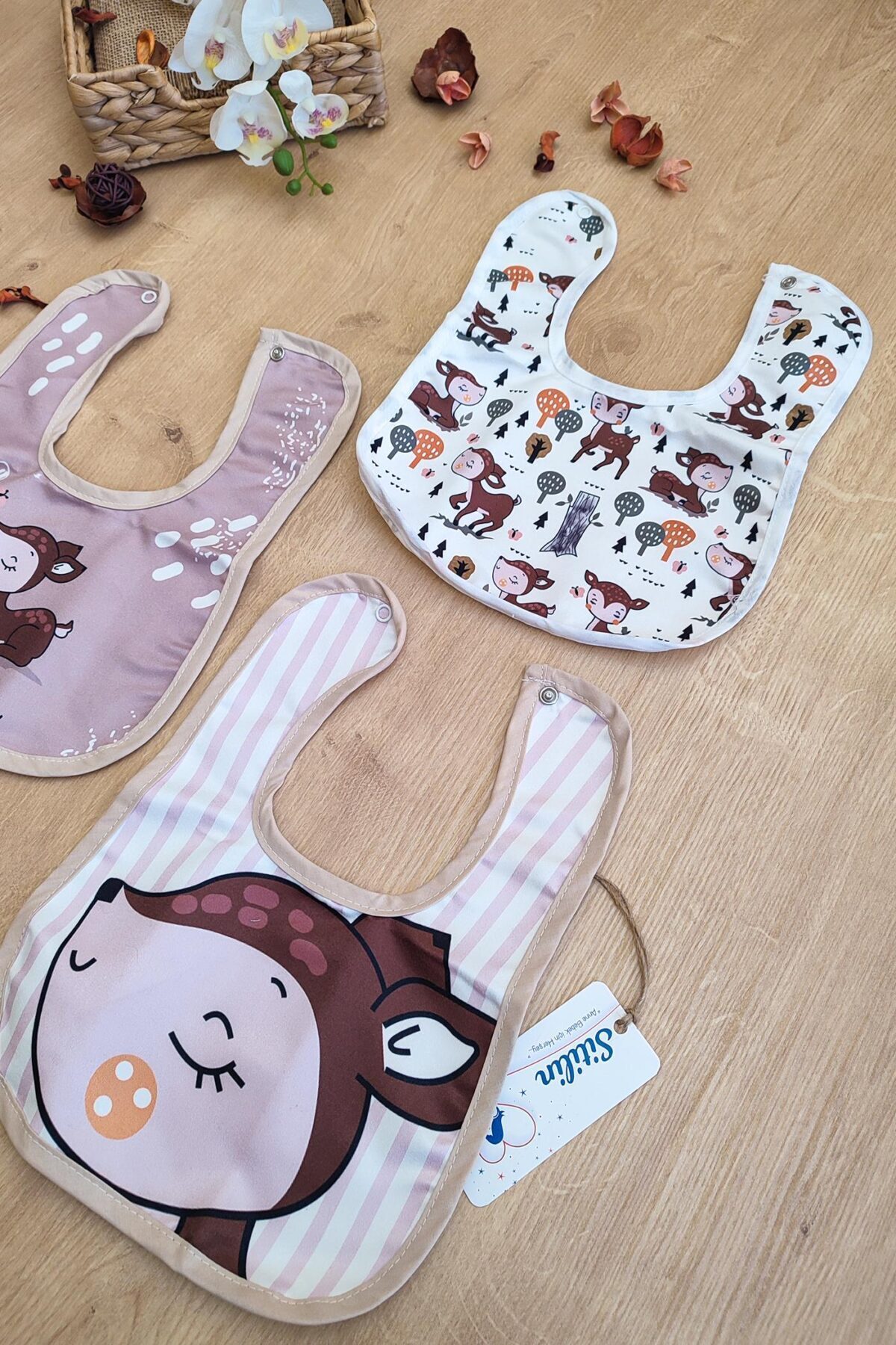 Çift Katlı Çıtçıtlı Bebek Mama ve Salya Önlük 3 Adet STL6427 - Görsel 2
