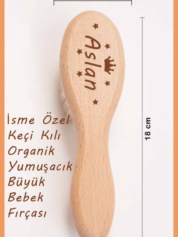 Alternative view of Erkek Bebek %100 Pamuk Organik Baskılı İsimli Hastane Çıkışı Yenidoğan İsme Özel Fırça Hediye Seti