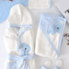 Erkek Bebek Bear Bornoz Takımı  Havlu Seti % 100 Pamuk Kumaş 0- 2 Yaş STL6986