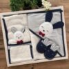 Erkek Bebek Lacivert Tavşanlı Havlu Bornoz Takımı Set 0-2 Yaş ST1020