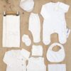 Erkek Bebek Beyaz Natıral Pamuk Kumaş Lüks 10 Lu Hastane Çıkışı Set STL6787