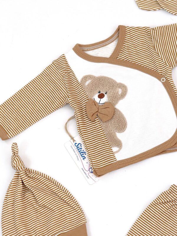 Alternative view of Erkek Bebek Pamuk Kumaş 5 Li Lüks Hastane Çıkışı Seti STL6732