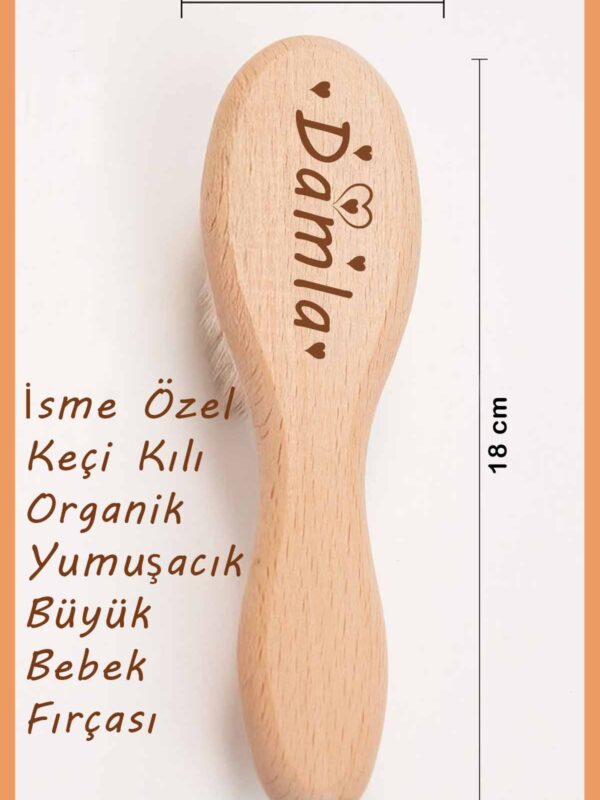 Alternative view of Kız Bebek %100 Pamuk Baskılı İsimli Organik Yenidoğan Hastane Çıkışı İsme Özel Fırça Hediyelik Set