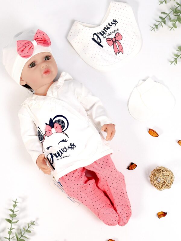 Kız Bebek 5 Li Fiyonglu Prenses Hastane Çıkışı Seti STL6511