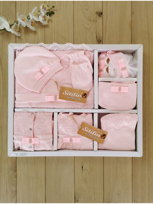 Kız Bebek Dantelli Lüks 10 Lu Hastane Çıkışı Set STL4887