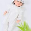 Kız Bebek Dantelli Lüks Bebek Hastane Çıkışı Mevlüt ve Özel Günler İçin Harika Tulum Set STL6503