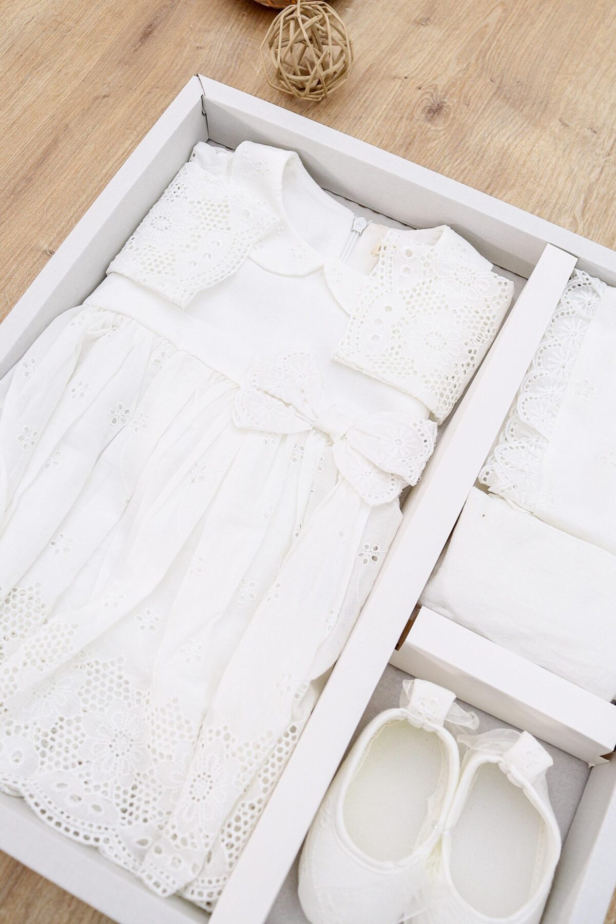 Kız Bebek Mevlüt Elbisesi Gelinlik Fransız Dantelli Mevlit Takımı Bebek Mevlütlük Seti STL6929 - Görsel 4