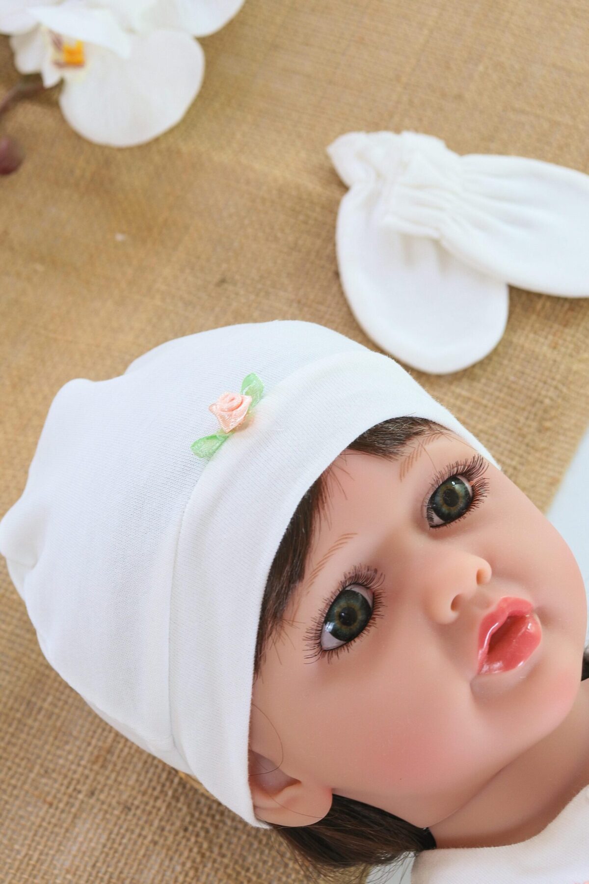 Kız Bebek Organik Ekru 5 Li Hastane Çıkışı SetiSTL6016 - Görsel 2