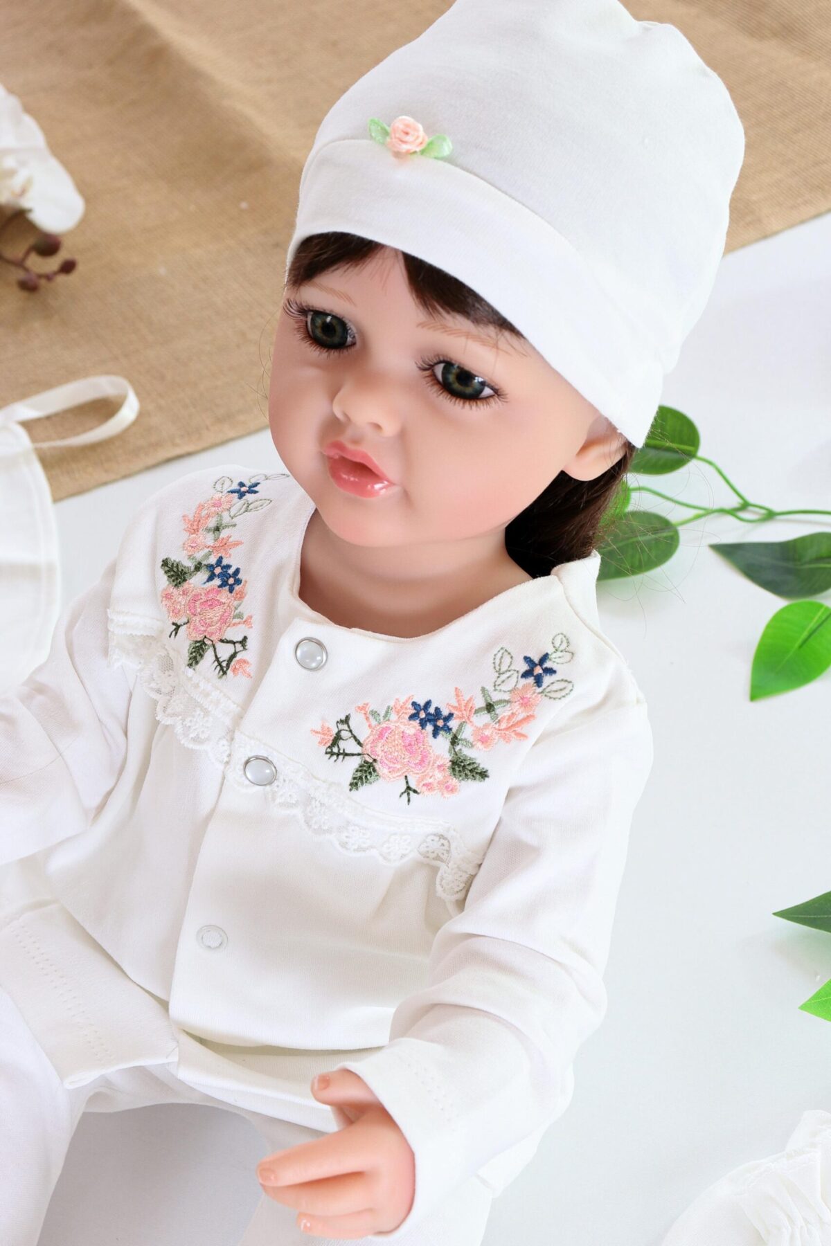 Kız Bebek Organik Ekru 5 Li Hastane Çıkışı SetiSTL6016 - Görsel 5