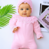 Kız Bebek Pembe Dantelli Lüks Bebek Hastane Çıkışı Mevlüt ve Özel Günler İçin Harika Tulum Set STL6659
