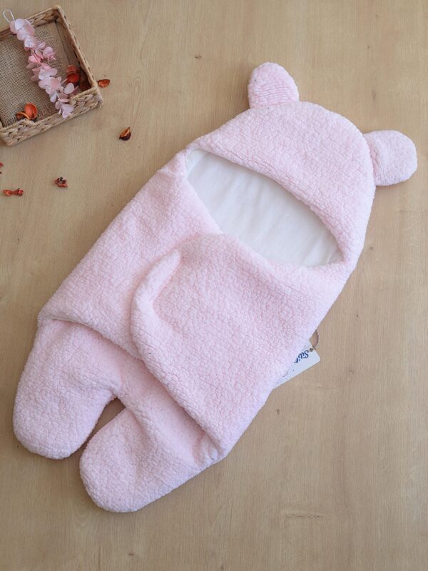 Kız Bebek Pembe Peluş Lüks Anakucağı Kundak STL6400
