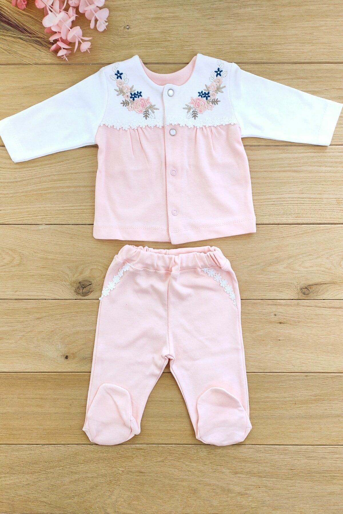 Kız Bebek Somon Hastane Çıkışı Bebek Hediyesi Seti STL4703 - Görsel 4