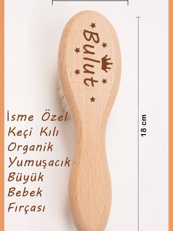 Alternative view of Kız Erkek Bebek %100 Pamuk Organik Baskılı İsimli Hastane Çıkışı Yenidoğan İsimli Fırça Hediye