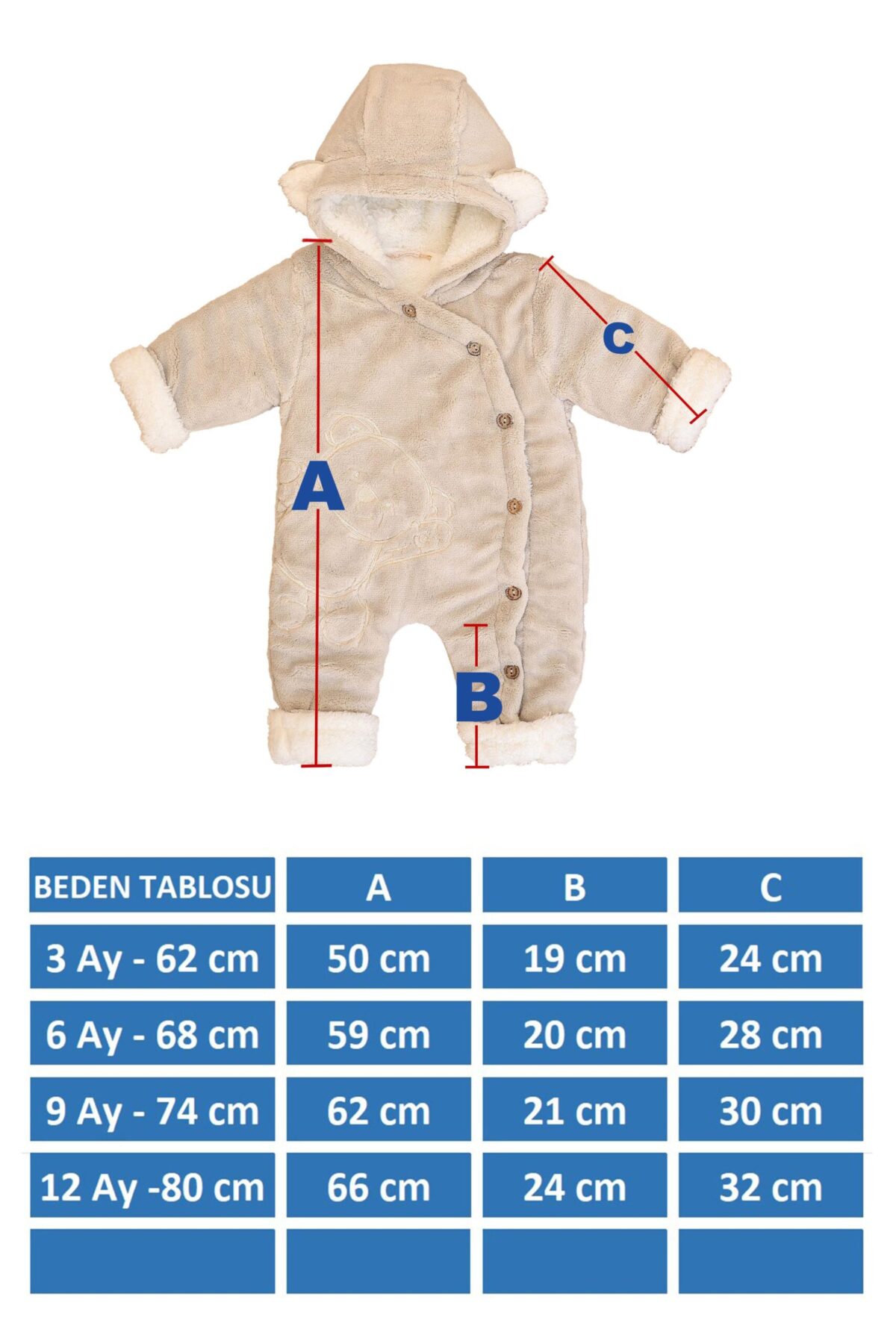 Kız Erkek Bebek Ayıcık Figürlü Welsoft Peluş Astronot Bebek Tulum STL6780 - Görsel 6