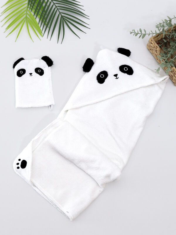 Kız Erkek Bebek Sevimli Panda Lüks Havlu Seti % 100 Pamuk Kumaş 0- 2 Yaş STL6961
