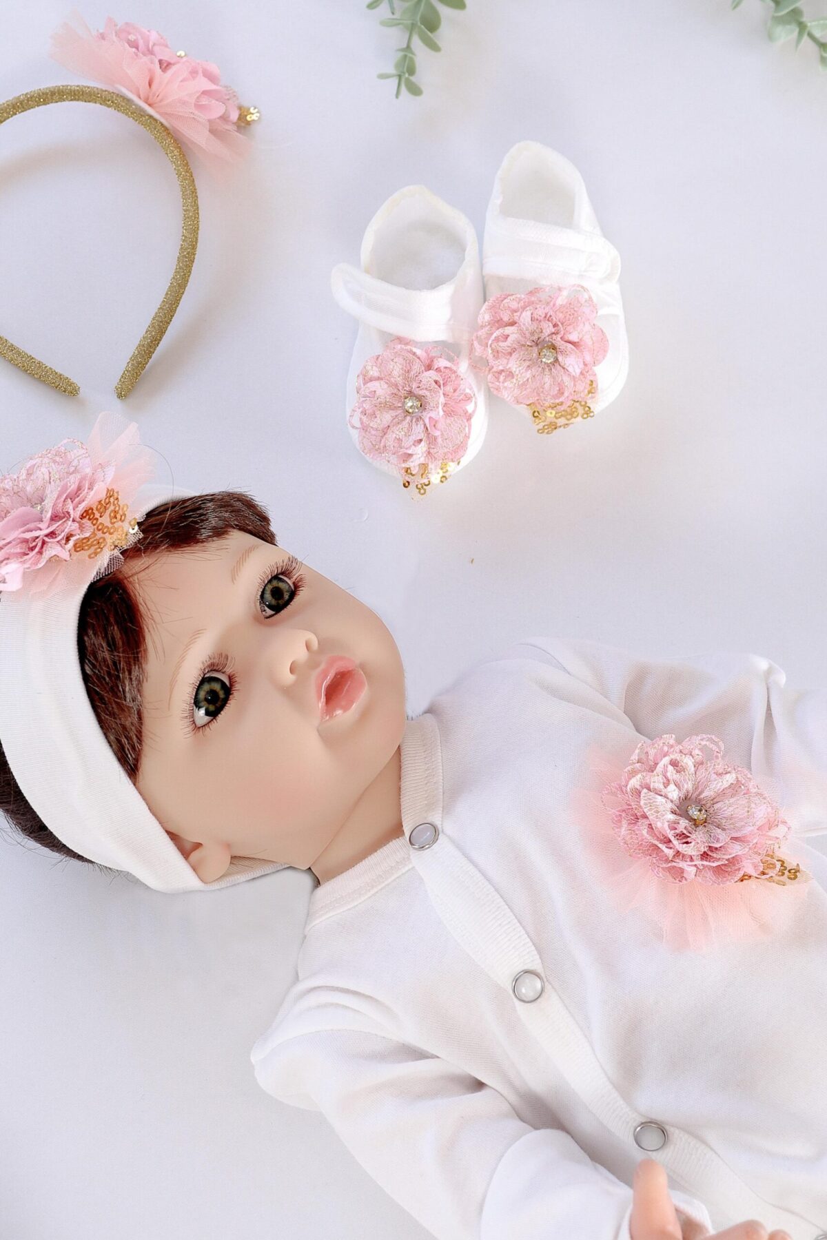 Lohusa Anne ve Bebek Terlik Taç Seti Takım STL4571 - Görsel 8