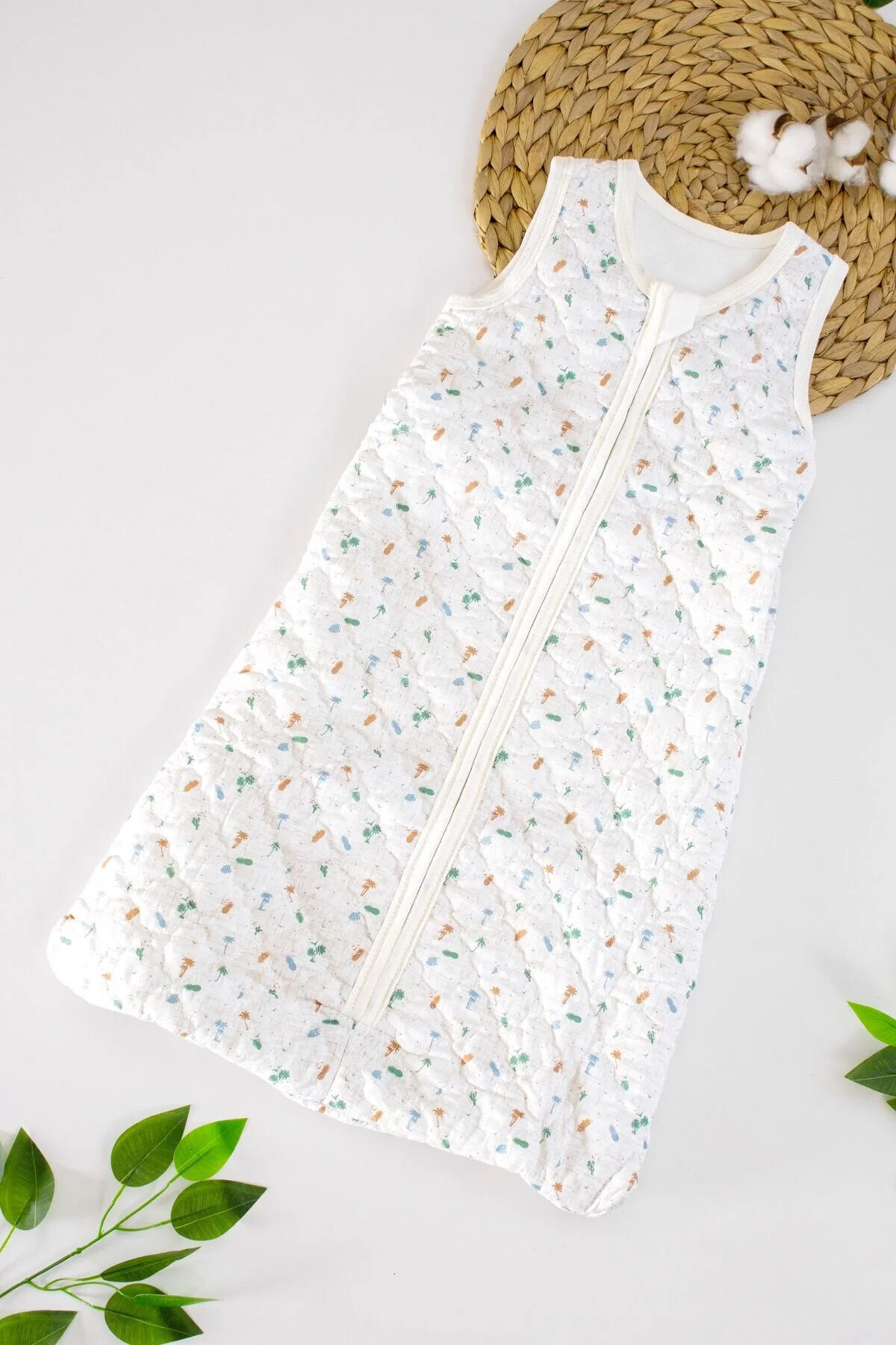 Sitilin Bebek Kalın Elyaflı Uyku Tulumu iç ve Diş Kumaş %100 Doğal Pamuk Çift Kat Özel Kumaş Unisex 2.5 Tog STL6051 - Görsel 2