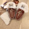 Sitilin Organik Deri Unisex Bebek Patik İçi Yünlü Doğal Bebek Ayakkabı STL6040