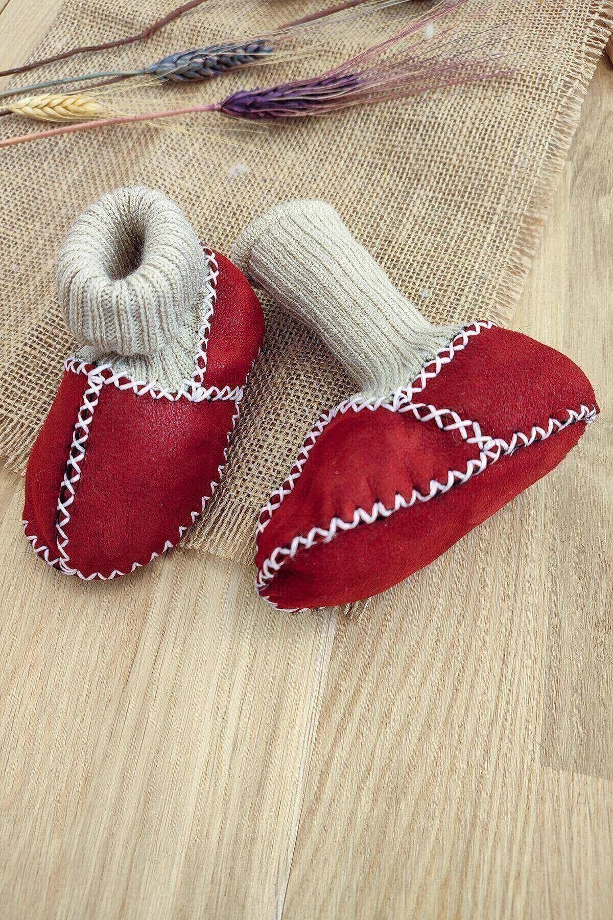 Sitilin Organik Deri Unisex Bebek Patik İçi Yünlü Doğal Bebek Çorap STL6047 - Görsel 3