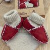 Sitilin Organik Deri Unisex Bebek Patik İçi Yünlü Doğal Bebek Çorap STL6047