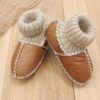 Sitilin Organik Deri Unisex Bebek Patik İçi Yünlü Doğal Bebek Çorap STL118-22